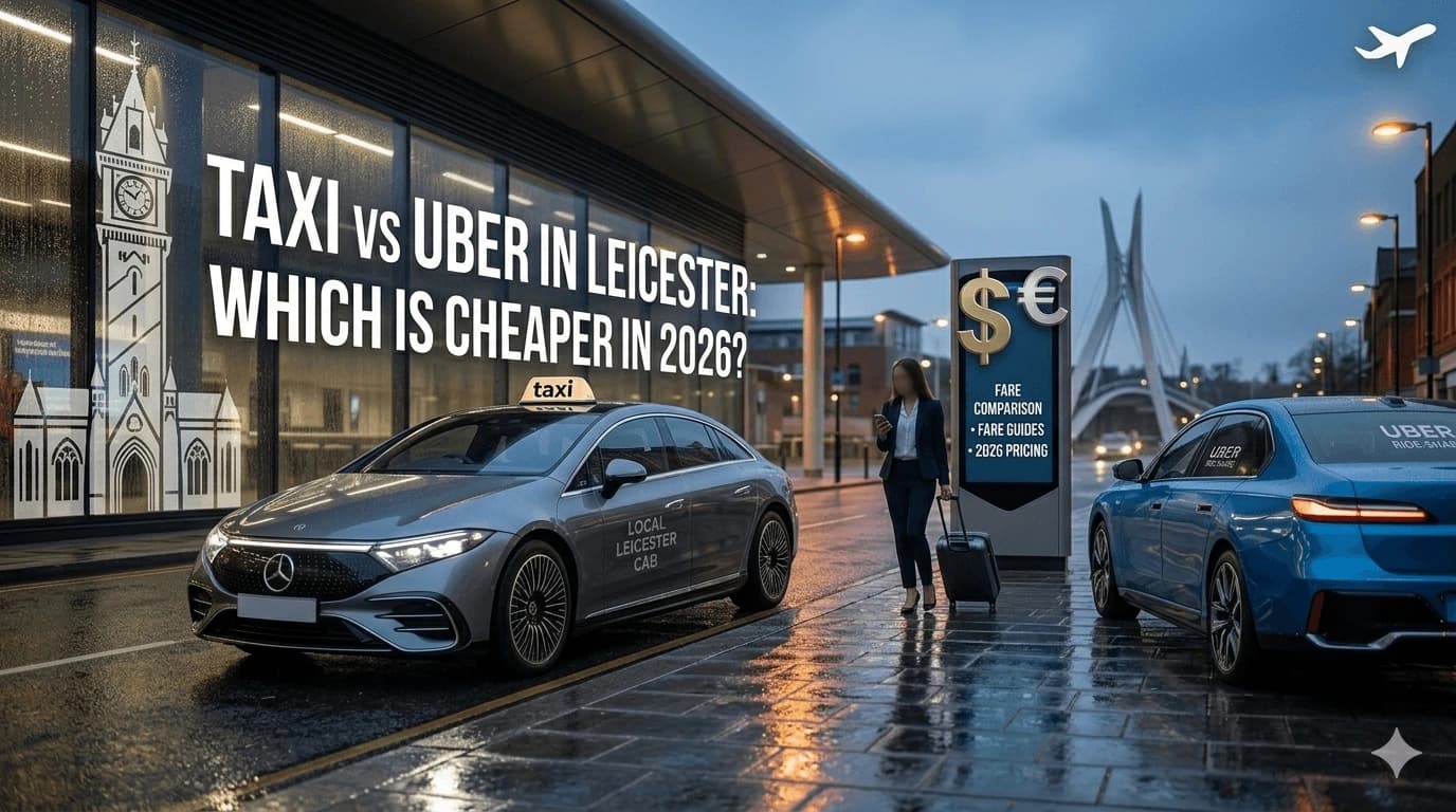 Taxi vs Uber in Leicester — Which is Cheaper in 2026? - Aylestone Kings Leicester taxi service blog post background image